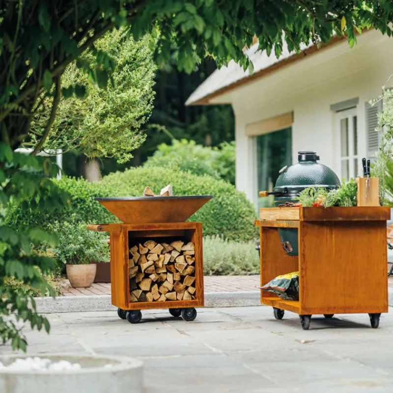 Les Secrets du Chef Plancha Barbecue | Grillen En Planchas^Barbecue Plancha Classic Storage Corten 100 Pro + Hoes