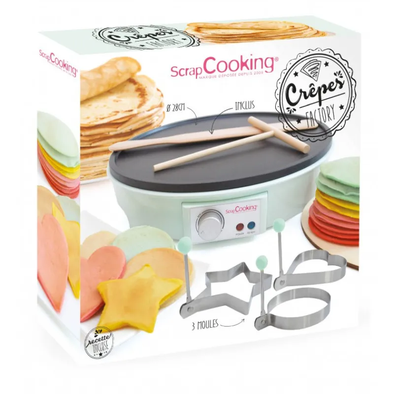 Les Secrets du Chef Gebak Keukengerei^Crêpes Factory Elektrische Pannenkooekenmaker 28 cm