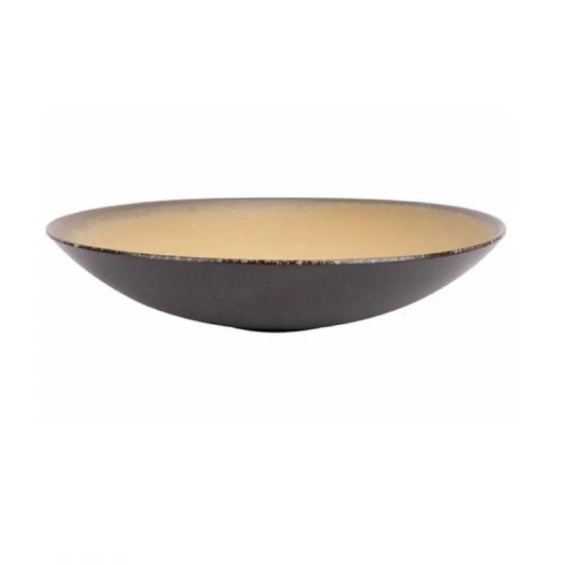 Les Secrets du Chef Aardewerk^Divine Moon Diep Bord Antraciet Grijs/Oker 26,5 cm