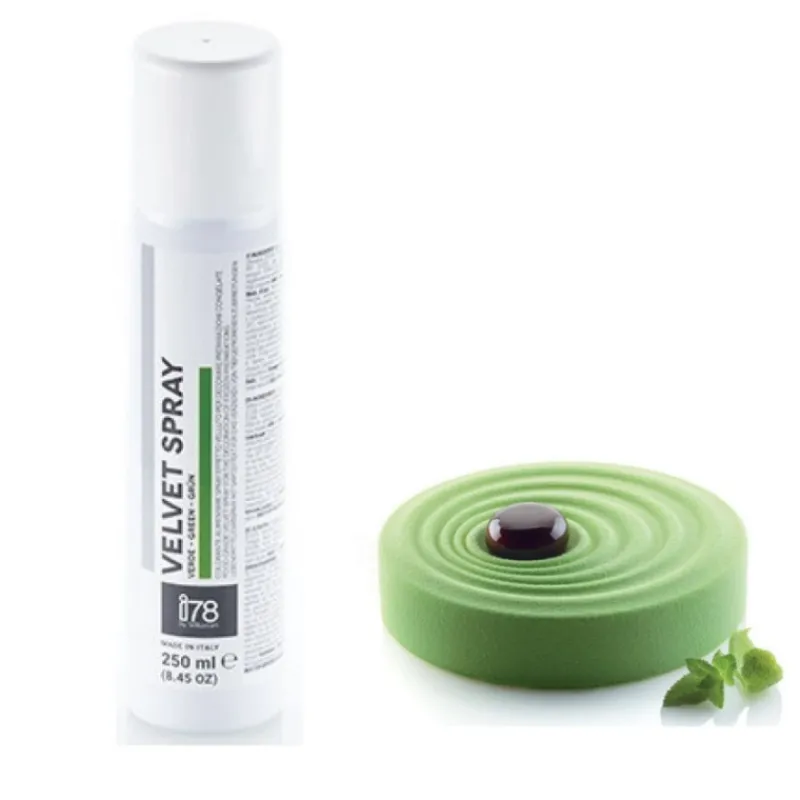 Les Secrets du Chef Decoratiesuiker, Suikerpasta En Suiker^i78 CacaoboterVelvet Spray Groen 250 ml