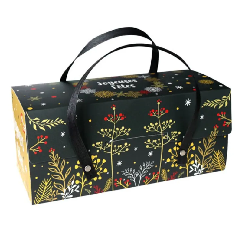 Les Secrets du Chef Decoratie^Kartonnen Doos voor Kerstlog met Handvatten 35x11x11 cm