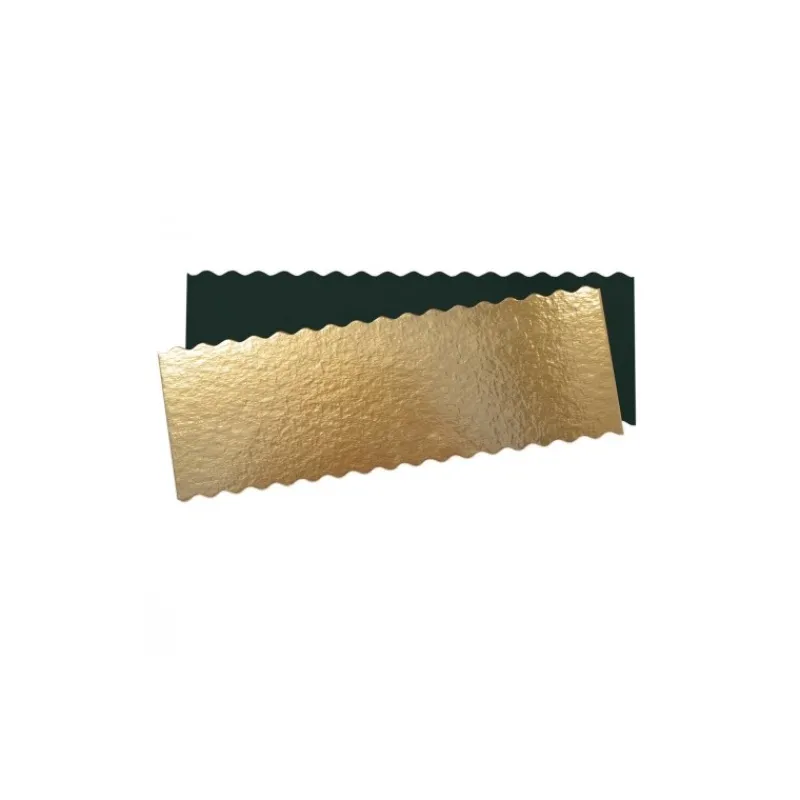 Les Secrets du Chef Gebak Keukengerei^Kartonnen Plateau voor Kerstlog en Cake Rechthoekig 30x10 cm Goud Zwart 5 stks