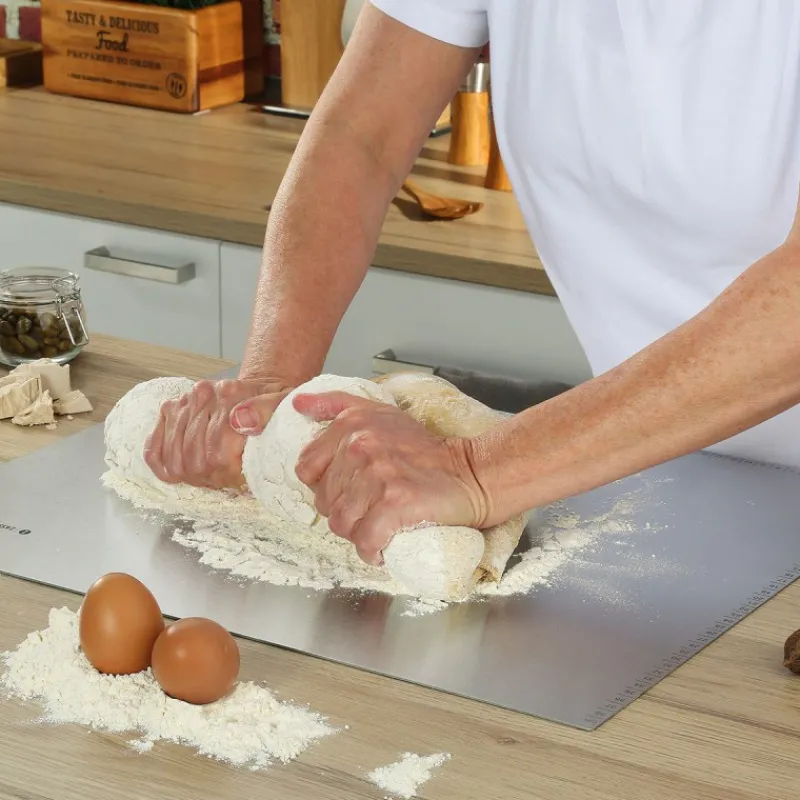 Les Secrets du Chef Onderzetters En Warmhoudplaten | Apparatuur Voor Brood^Kneedplank van Geborsteld RVS Geborsteld RVS 60x50 cm