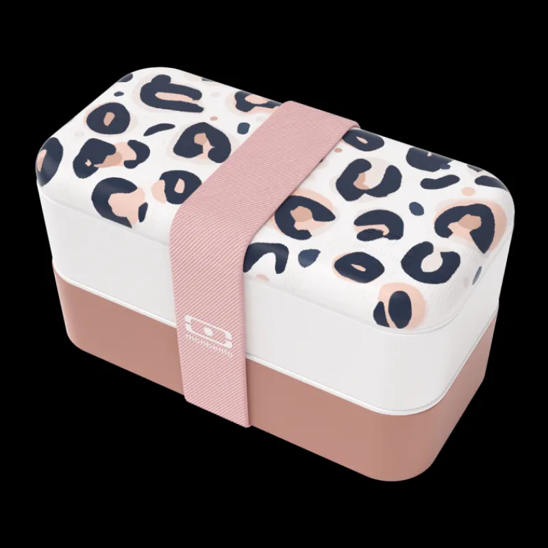 Les Secrets du Chef Ecocheques | Bento En Isothermische Lunchboxen^Original Bento LunchBox Roze Moka Luipaard Made in France 1 L