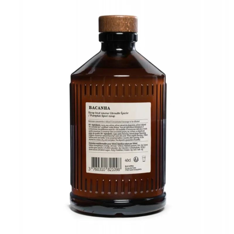 Les Secrets du Chef Ecocheques | Cocktail Mix En Siropen^Pumpkin Spice Brut Biologische Siroop 400 ml