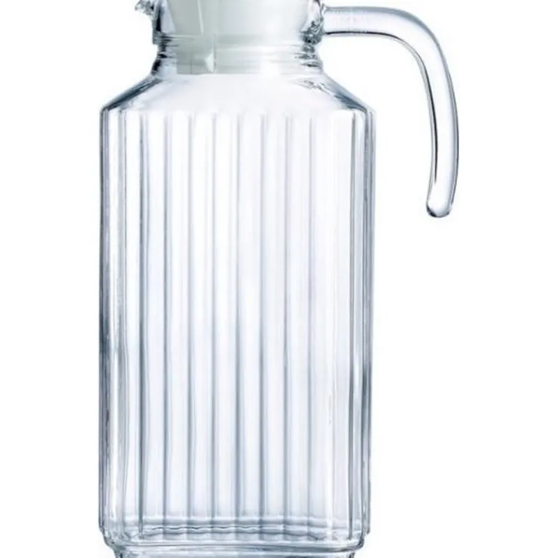 Les Secrets du Chef Karaffen^Quadro Glazen Waterkan met Deksel 1,7L