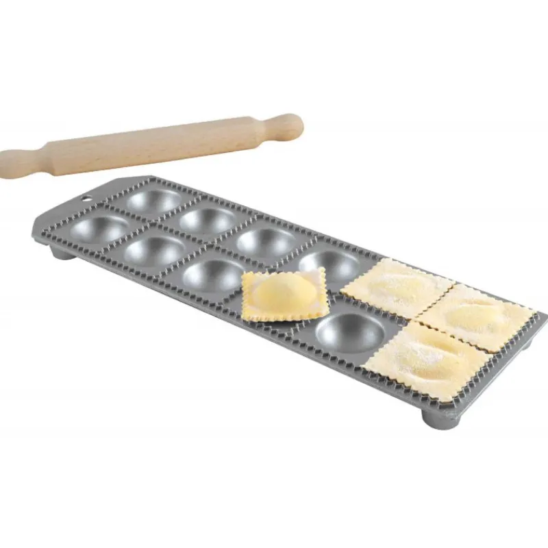 Les Secrets du Chef Pasta Machines^Ravioliplank 12 dlg met Rolstok 5,2x5,2 cm