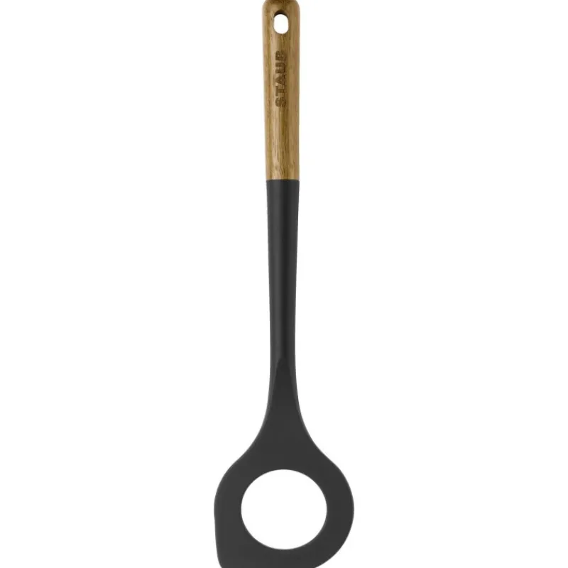 Les Secrets du Chef Lepels, Soeplepels En Spatels^Risottolepel Houten Handvat Zwart Siliconen 31 cm