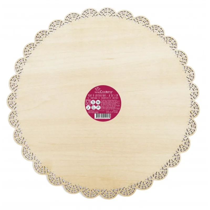 Les Secrets du Chef Gebak Keukengerei^Ronde Houten Taarthouder 29 cm