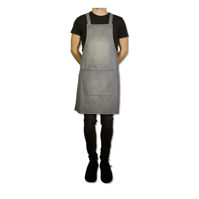 Les Secrets du Chef Kookschorten^Suspender Aprons Keukenschort Denim Grey
