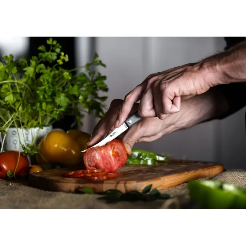Les Secrets du Chef Stalen Keukenmessen^Tomatenmes RVS Olijfhouten Heft