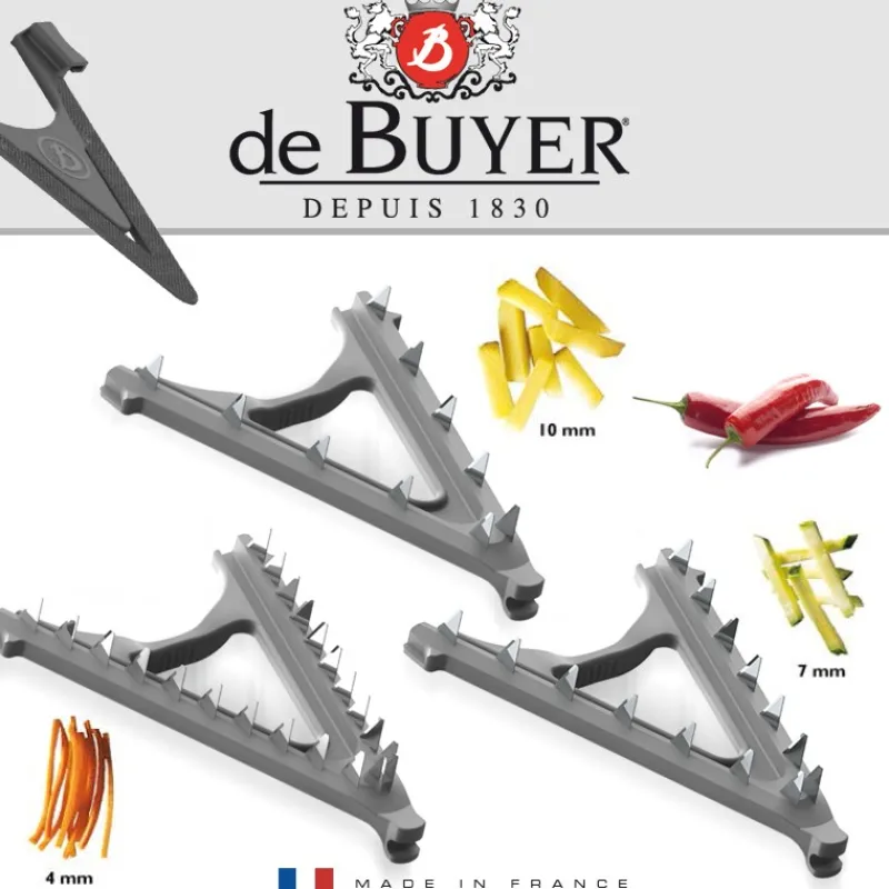 Les Secrets du Chef Ecocheques | Mandoline En Groentensnijder^Vantage Standaard RVS Keukenmandoline V-mes, Julienne 4, 7 en 10 mm